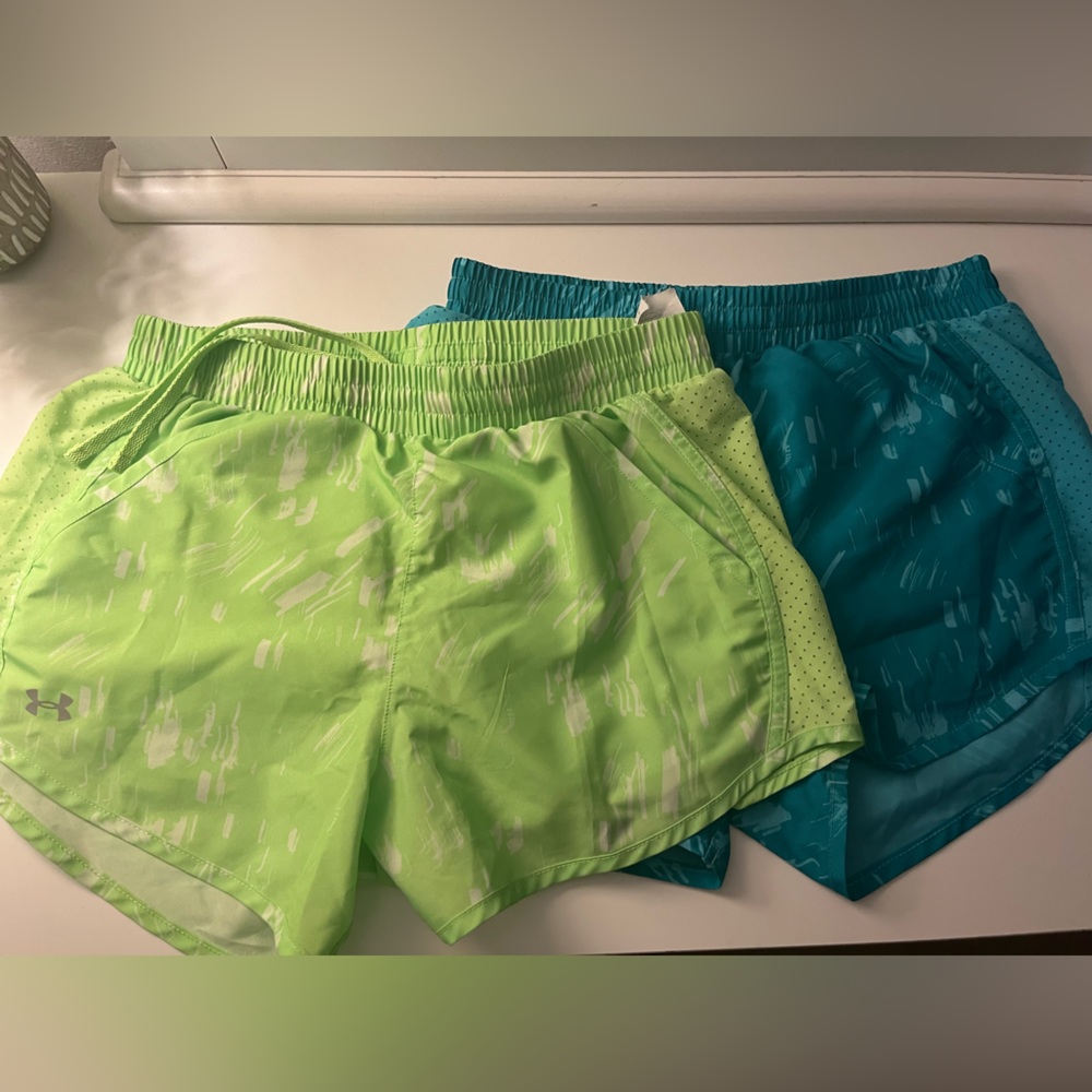 set of two neon athletic shorts